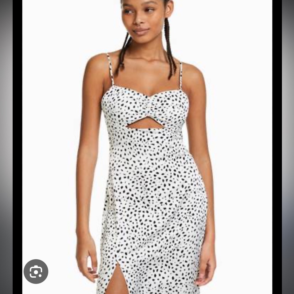 Bershka white printed dress